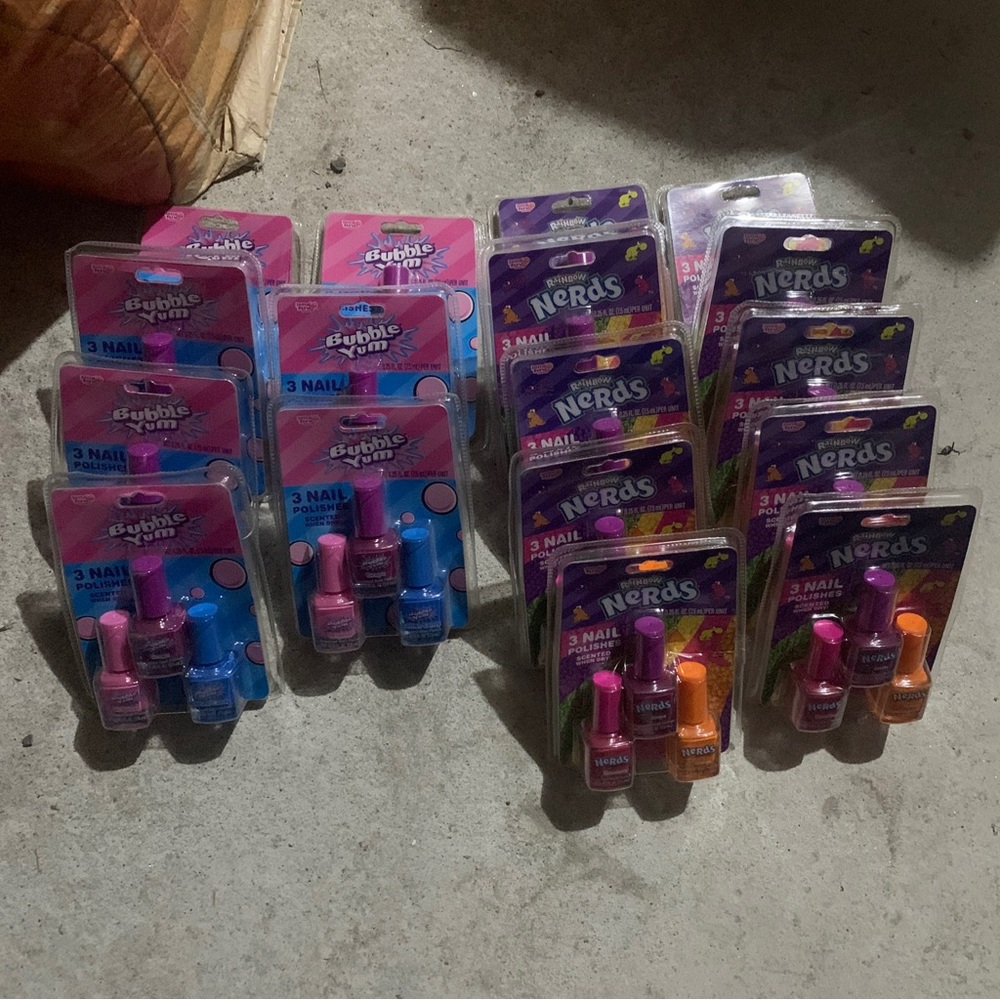 Lot Of 17 Nerds & Bubble Yum Brand Scented Nail Polish.